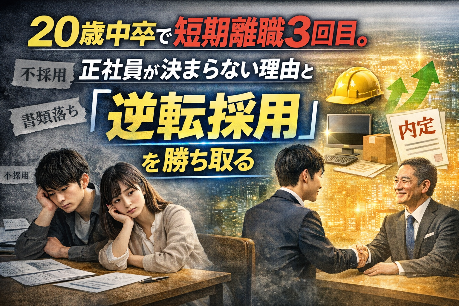 20歳中卒で短期離職3回目。正社員が決まらない理由と「逆転採用」を勝ち取る8つの対策