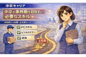 中卒が事務職を目指すなら必要なスキル｜未経験から就職する現実ルート