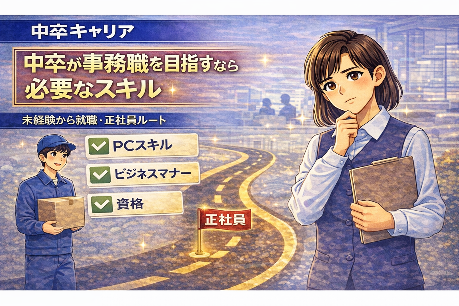 中卒が事務職を目指すなら必要なスキル｜未経験から就職する現実ルート