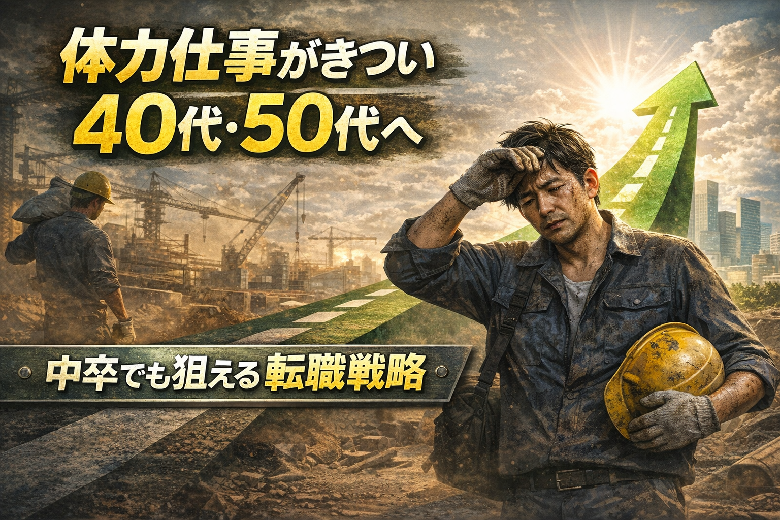 体力仕事がきつい40代・50代へ｜中卒でも現実的に狙える転職戦略
